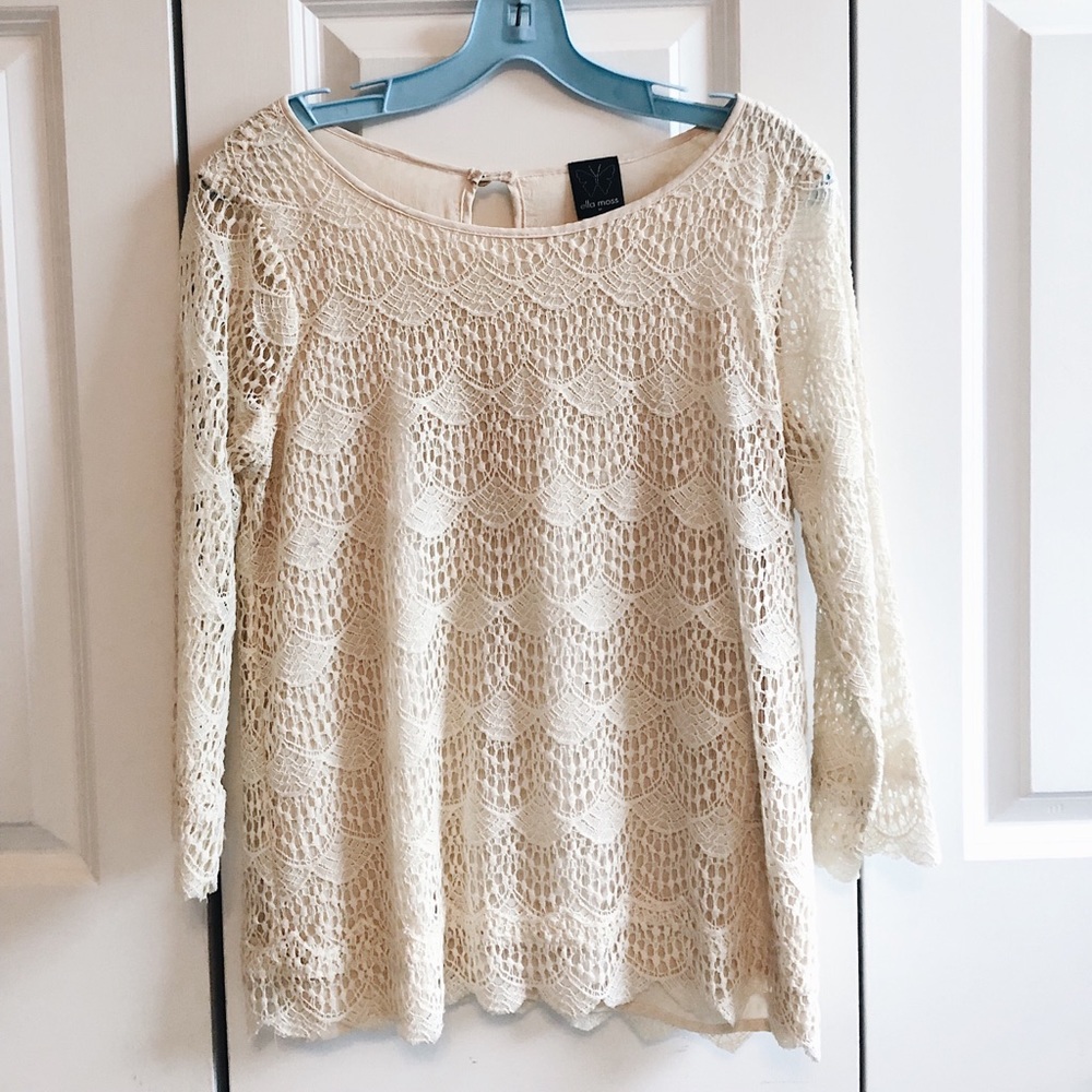 Long sleeve lace Ella moss blouse